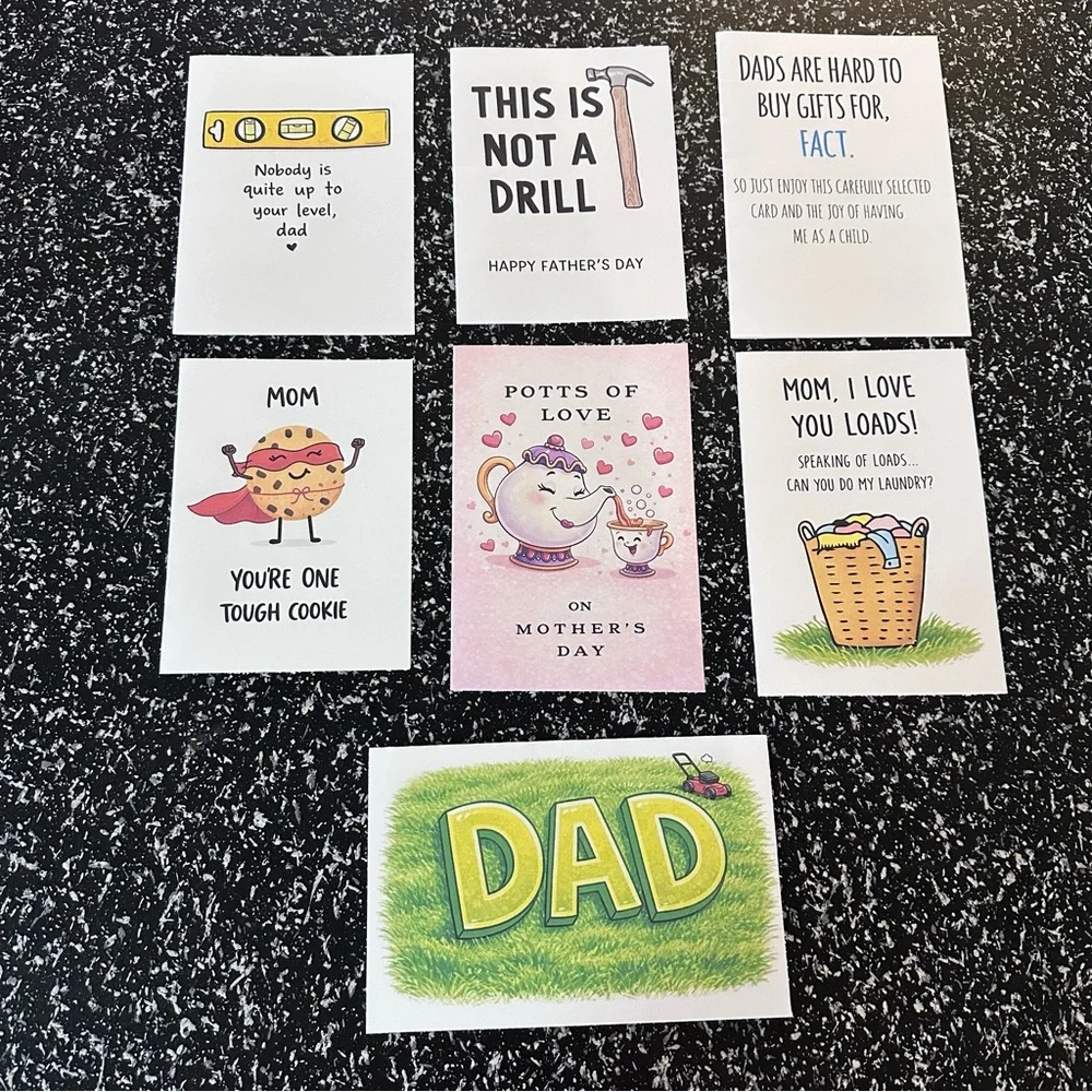 Handmade Greeting Cards Set Of 7 NEW